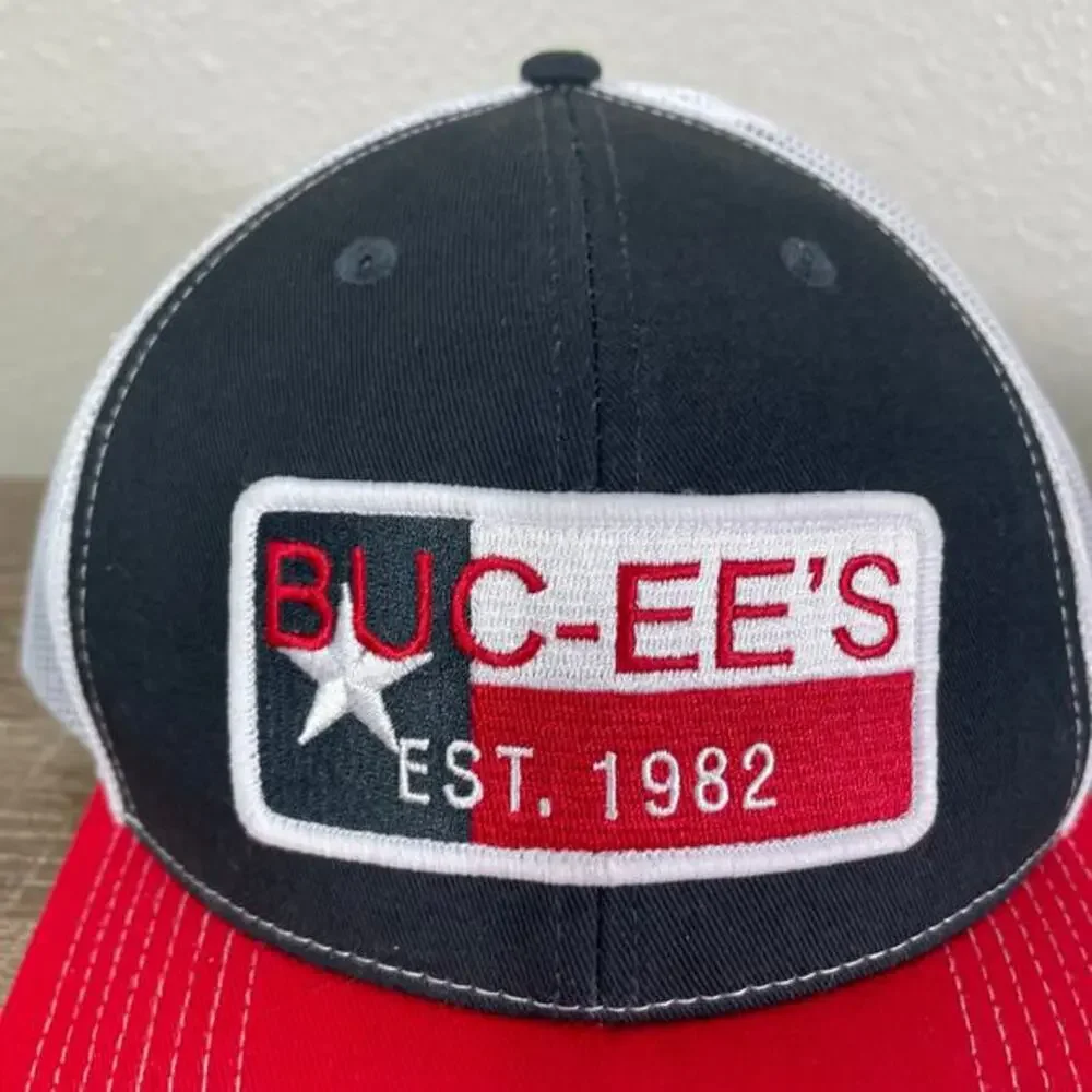 Buc-ee’s Bucees Trucker Hat Texas Flag Patch Snapback Cap‎ Red White Blue OSFM